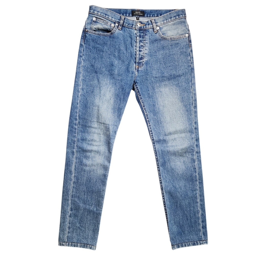APC Petit New Standard Jeans 28 Slim Straight Blue Indigo Stretch Denim Mens